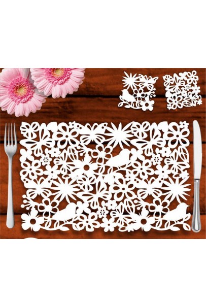 Nature inspired rectangular white wooden mat Nature inspired rectangular white wooden mat